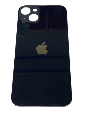 B2B only - Achterkant back cover glas met logo voor Apple iPhone 14 Plus Middernacht (zwart)