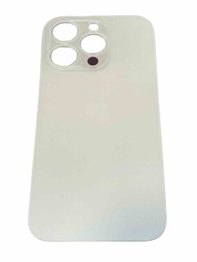 B2B only - Achterkant back cover glas met logo voor Apple iPhone 14 Pro Zilver