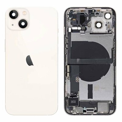 Pulled achterkant behuizing met small parts voor iPhone 13 Sterrenlicht Wit | B-Grade Pulled achterkant behuizing met small parts voor iPhone 13 Sterrenlicht Wit | B-Grade