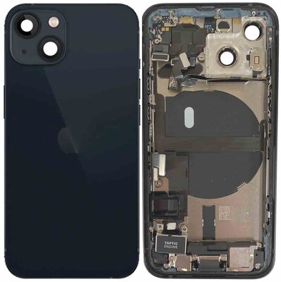 Pulled achterkant behuizing met small parts voor iPhone 13 mini Middernacht Zwart | B-Grade Pulled achterkant behuizing met small parts voor iPhone 13 mini Middernacht Zwart | B-Grade