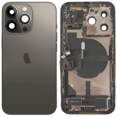 Pulled achterkant behuizing met small parts voor iPhone 13 Pro Grafiet (Zwart) | B-Grade Pulled achterkant behuizing met small parts voor iPhone 13 Pro Grafiet (Zwart) | B-Grade