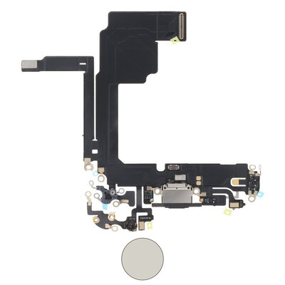 Dock connector oplaadpoort voor iPhone 15 Pro Wit Titanium Dock connector oplaadpoort voor iPhone 15 Pro Wit Titanium