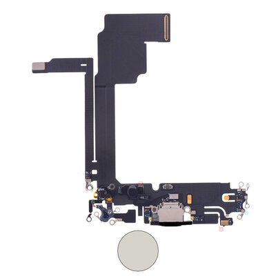 Dock connector oplaadpoort voor iPhone 15 Pro Max Wit Titanium Dock connector oplaadpoort voor iPhone 15 Pro Max Wit Titanium