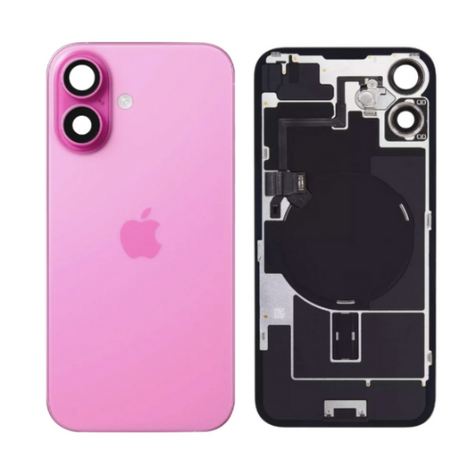 Originele Pulled achterkant met wireless charging voor iPhone 16 Plus Roze